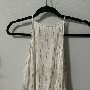 Halter Dress Ivory with Gold Details